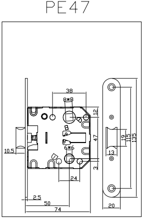 PE47 Låsehus
